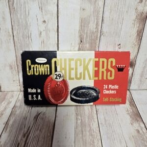 Whitman Crown Checkers 24 Plastic Pieces 1960 USA Made NO. 4413 Replacement